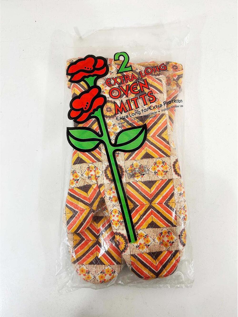 Vintage Oven Mitt Pot Holder Set of 2 Potholders 1970s Deadstock NOS Kitchen